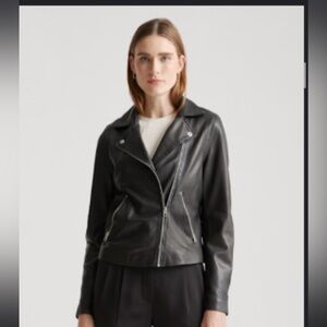 Quince 100% Washed Leather Biker Jacket